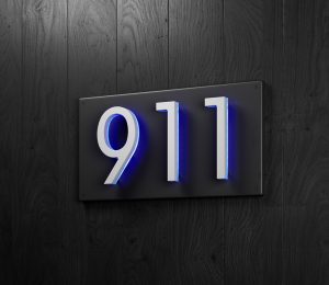 Floating Clear Horizontal LED Sign And Doorbell